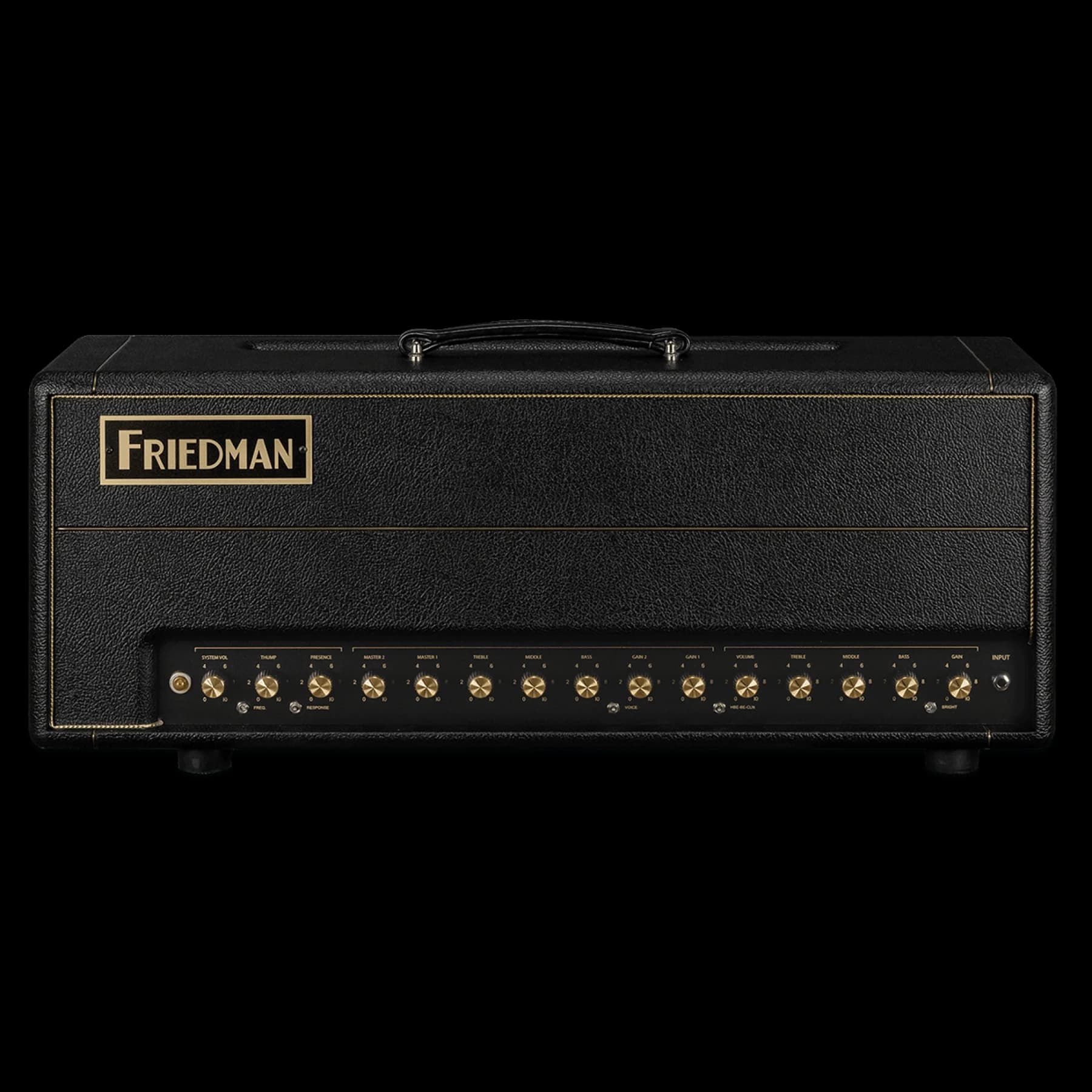 Friedman BE-100 Deluxe high-gain amplifier head, front panel
