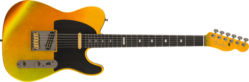Fender 75th Anniversary American Ultra II Telecaster, full front, Liquid Gold finish
