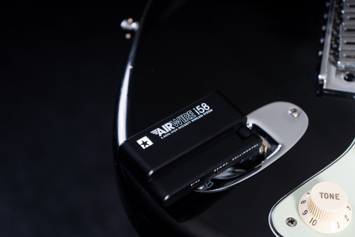 Blackstar AirWire i58 wireless system, transmitter mounted on a guitar