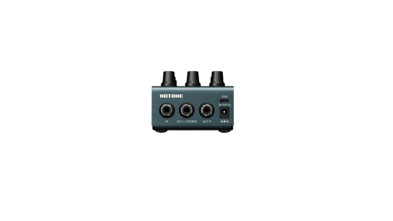 Hotone NC-200 Verbera reverb pedal, top-down view of the eleven-control layout