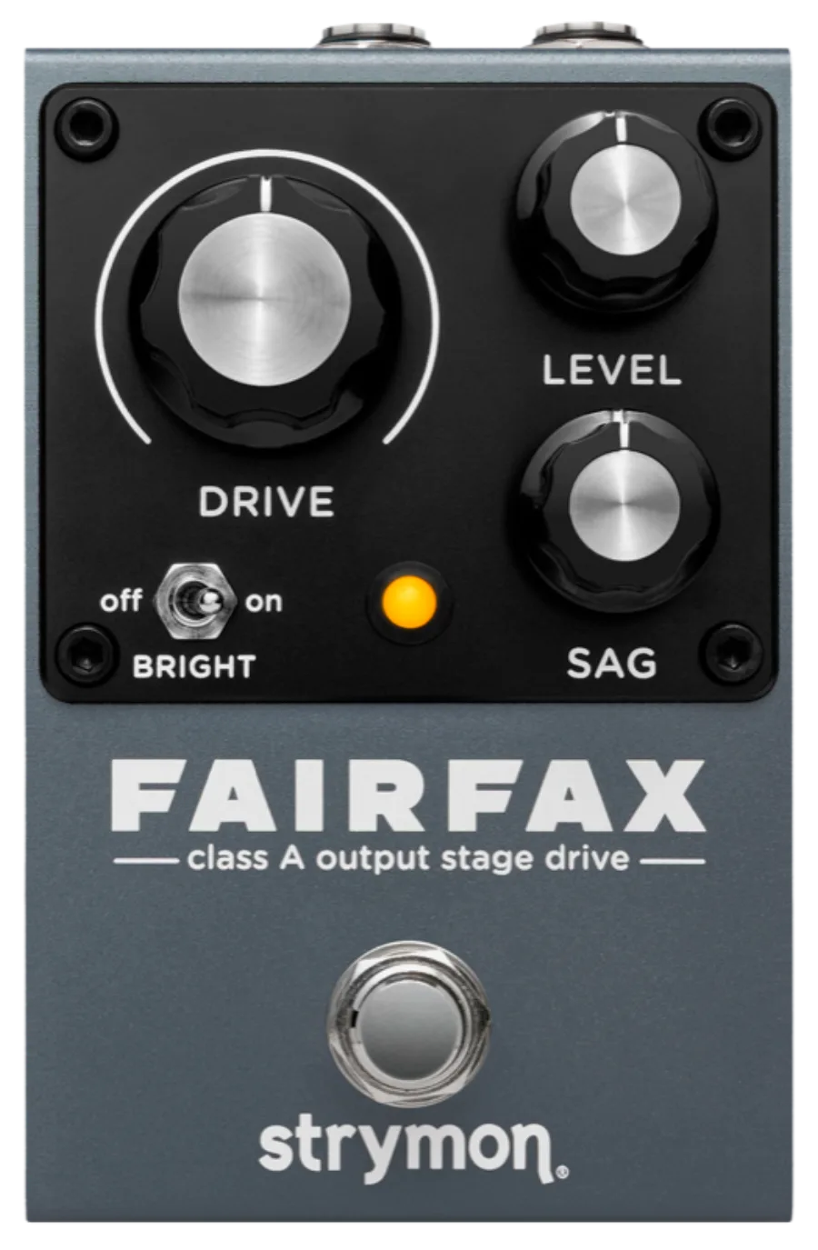 Strymon Fairfax overdrive pedal, top-down view of the Drive, Level and Sag controls