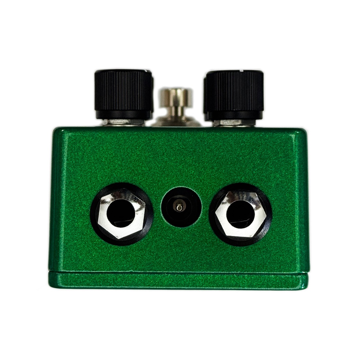 TWA Source Code SC-01 overdrive, top-down view of the top-mounted jacks
